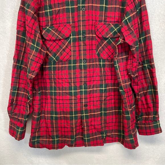 Vintage Pendleton Board Red Plaid Long Sleeve Botton Down Lodge Shirt Size L‎ - Picture 3 of 8